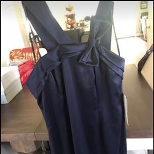 Satin, navy blue dress